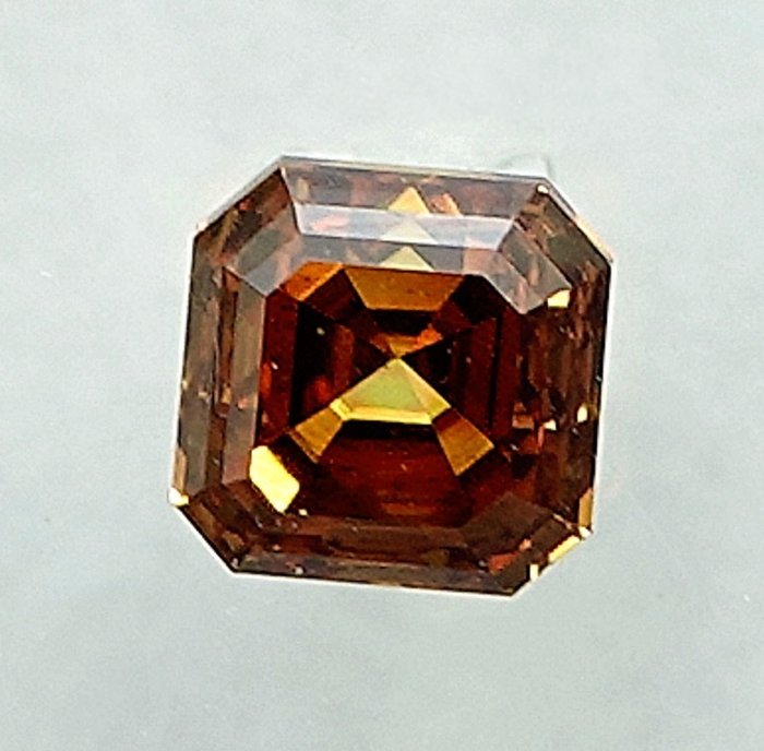 1 pcs Diamant  (Naturfarvet)  - 0.24 ct - Smaragd - Fancy Orange nuance Gul - SI1 - International Gemological Institute (IGI)