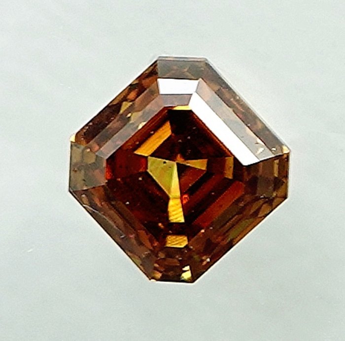 1 pcs Diamant  (Naturfarvet)  - 0.24 ct - Smaragd - Fancy Orange nuance Gul - SI1 - International Gemological Institute (IGI)