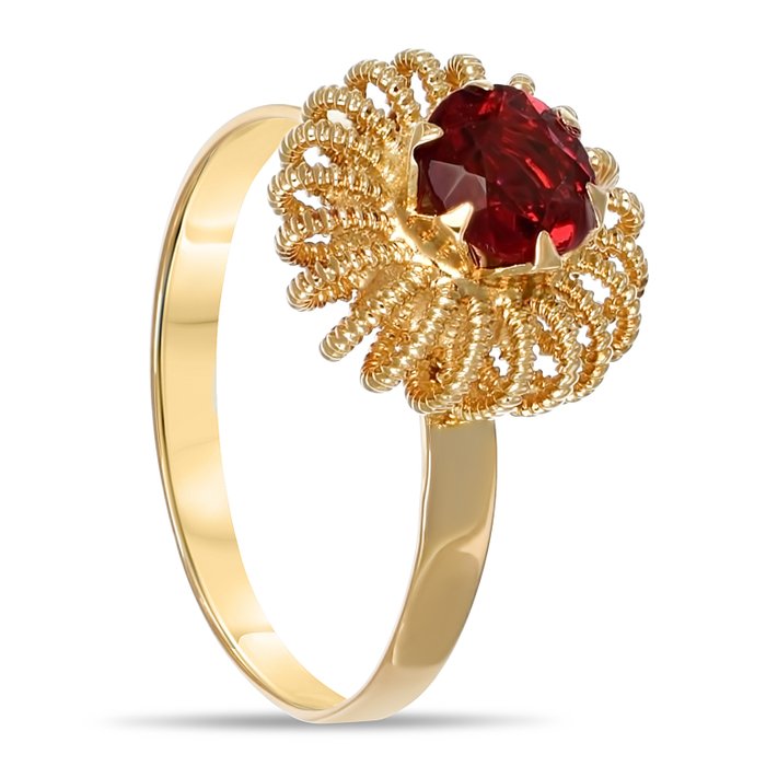 Ring - 18 kraat Gulguld -  0.63ct. tw. Rubin