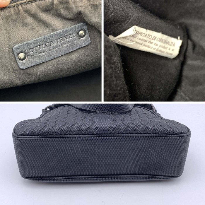 Bottega Veneta - Black Intrecciato Canvas - Skuldertaske