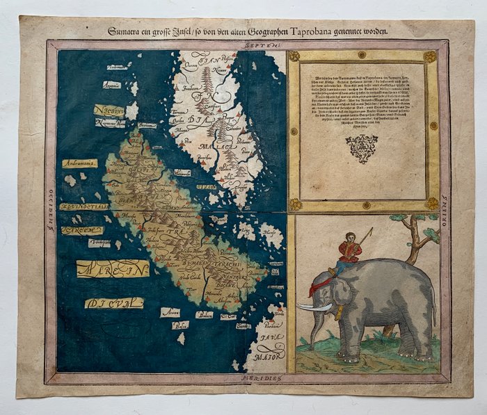 Indonesien - Sumatra; Sebastian Münster - Sumatra ein grosse Insel/so von den alten Geographen Taprobana genennet worden - 1561-1580