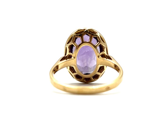 Ring - 18 kraat Gulguld -  4.70ct. tw. Ametyst