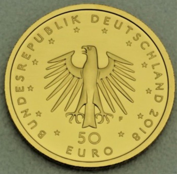 Deutschland - Guld - Goldmünze "50 Euro BRD 2018 Kontrabass" Musikinstrumente