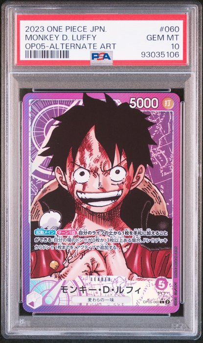 One Piece - 1 Graded card - One Piece - Luffy - PSA 10