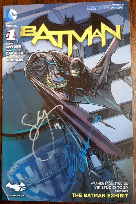 Batman #1 - The Batman Exhibit - Signed by Scott Snyder and Greg Capullo - With COA - LIMITED only 1000 Copies - 1 Signed comic - Første udgave/2014