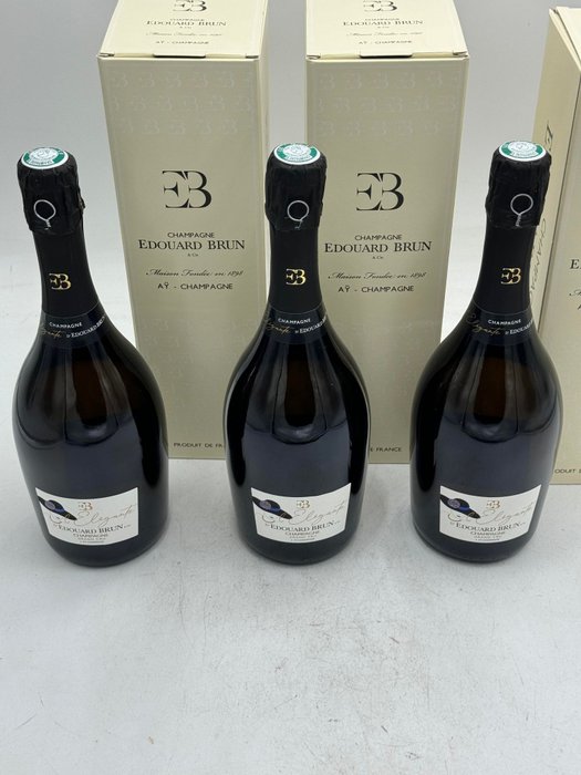 Edouard Brun, Brut L'élegante - Champagne Grand Cru - 3 Flasker (0,75 L)