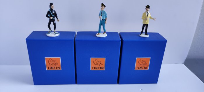 Tintin - 3 personnages de la carte de voeux 1972, série 12 - 46540/46541/46542