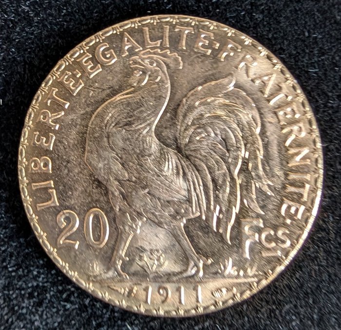 Frankrig. 20 Francs 1911 Coq