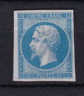 Frankrig 1860 - kyst 550€, Type II, napoleon 20c blå - Yvert n°14B