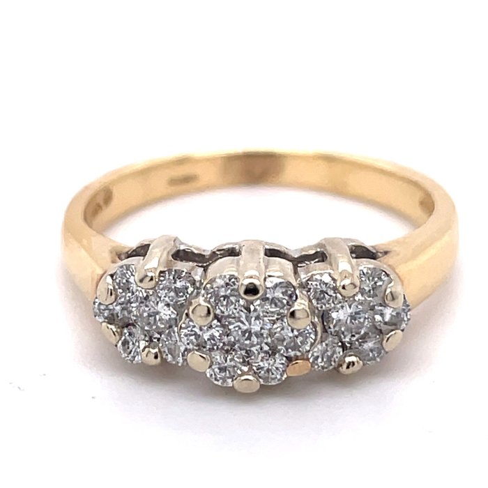 Ring - 14 karat Gulguld -  0.50ct. tw. Diamant (Natur)