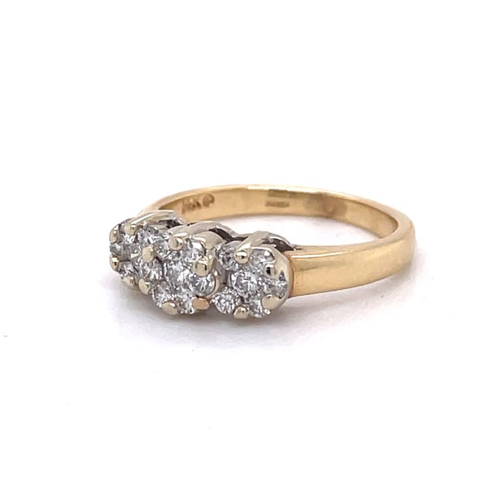 Ring - 14 karat Gulguld -  0.50ct. tw. Diamant (Natur)