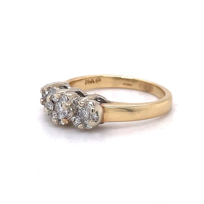 Ring - 14 karat Gulguld -  0.50ct. tw. Diamant (Natur)