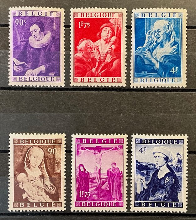 Belgien 1949 - FREMÆRKER FRA Jordaens og Van der Weyden blokke - MEST FRISKE - OBP 792/797