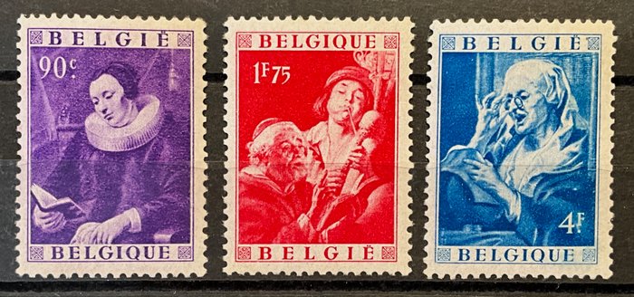 Belgien 1949 - FREMÆRKER FRA Jordaens og Van der Weyden blokke - MEST FRISKE - OBP 792/797