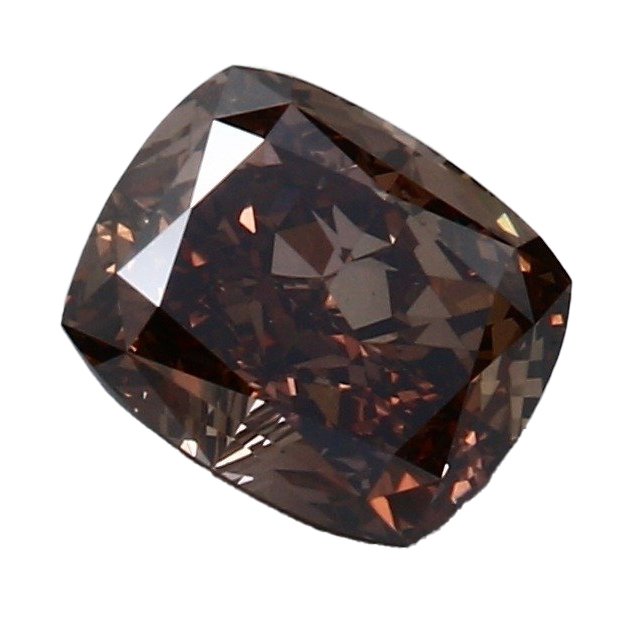 1 pcs Diamant  (Naturfarvet)  - 1.60 ct - Pude - Fancy dark Orange nuance Brun - VS2 - Gemological Institute of America (GIA)