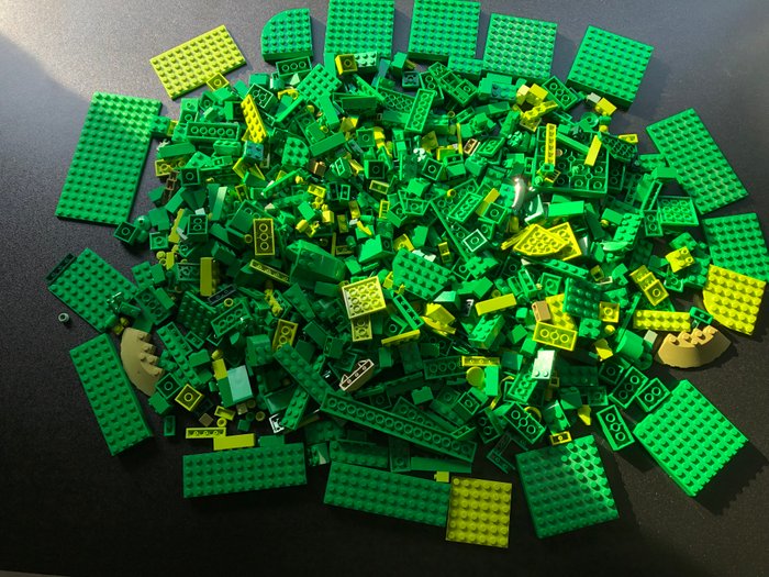 Lego - Geen serie - LEGO Partij van 1000 gram diverse groene bouwstenen en onderdelen