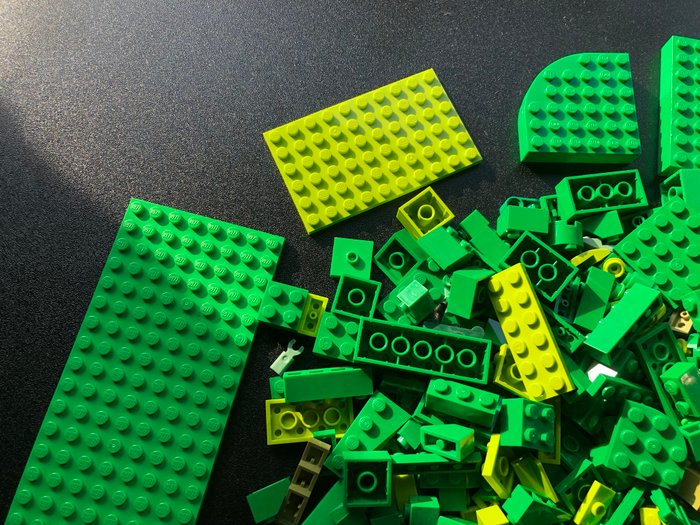 Lego - Geen serie - LEGO Partij van 1000 gram diverse groene bouwstenen en onderdelen