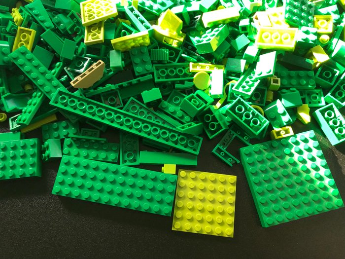 Lego - Geen serie - LEGO Partij van 1000 gram diverse groene bouwstenen en onderdelen