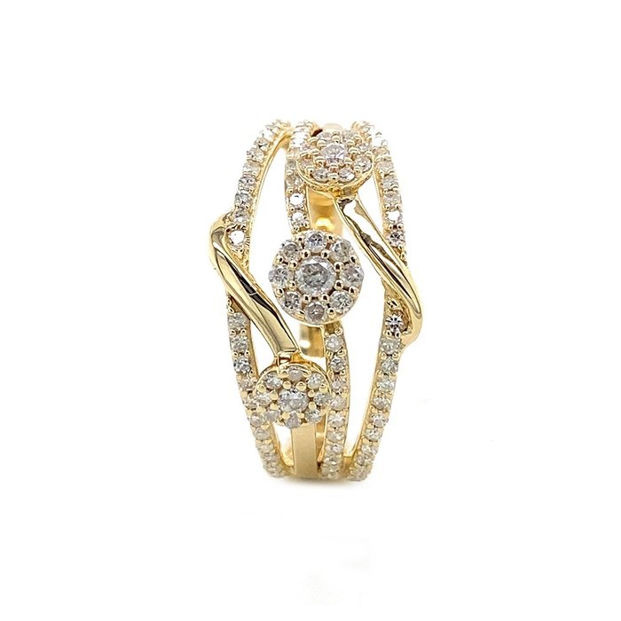 Ring - 14 karat Gulguld -  0.51ct. tw. Diamant (Natur)