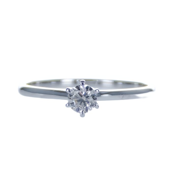 Forlovelsesring - 14 karat Hvidguld -  0.24ct. tw. Diamant (Natur)