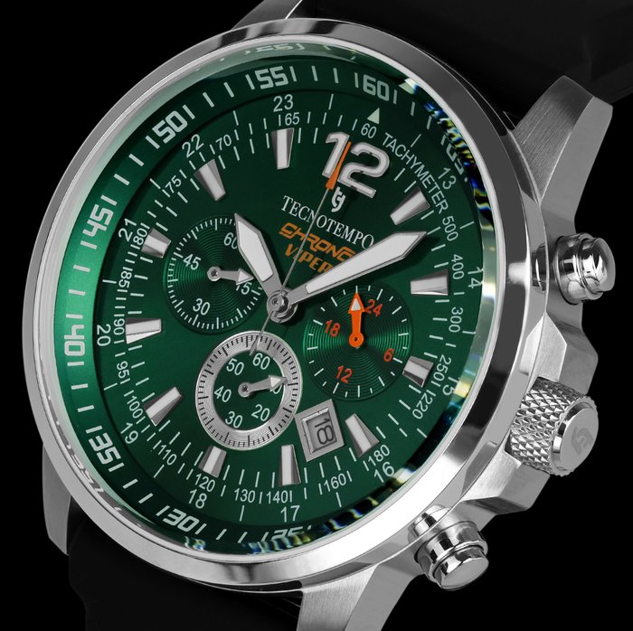 Tecnotempo - Chronograph 100M - "Chrono Viper" Limited Edition - - Ingen mindstepris - TT.100G.CVGR (Green) - Mænd - 2011-nu