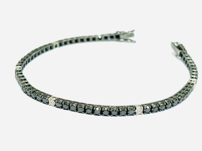 Armbånd - 18 kraat Hvidguld -  7.52ct. tw. Diamant (Farvebehandlet)  - Diamant - Fremstillet i Italien