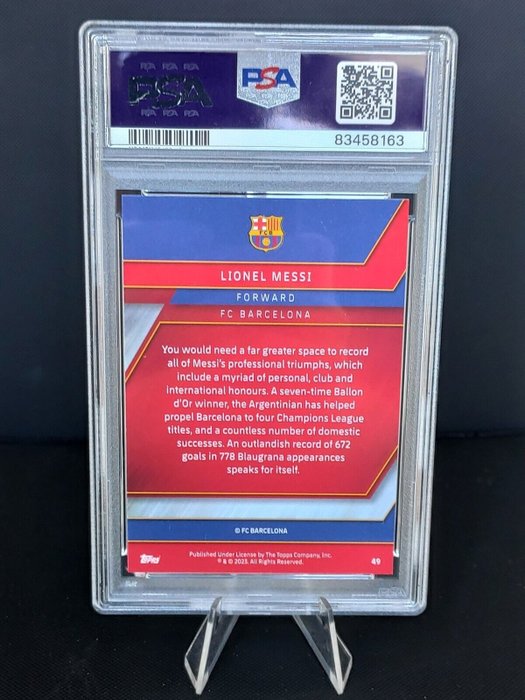 2022/23 Topps Chrome FC Barcelona Lionel Messi #49 PSA 9 - 1 Graded card