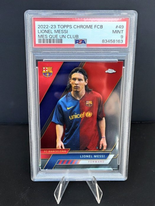 2022/23 Topps Chrome FC Barcelona Lionel Messi #49 PSA 9 - 1 Graded card