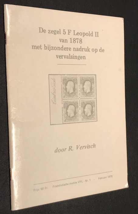 Litteratur 1869/1883 - Litteratur: "5fr Leopold II-frimærket fra 1878 med særlig vægt på forfalskninger" - R. Vervisch