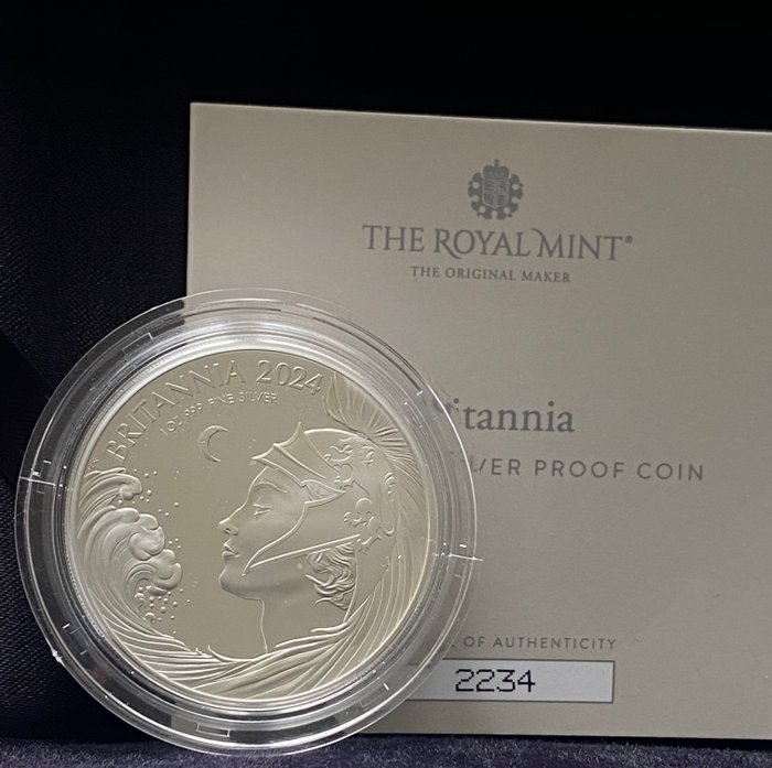 Storbritannien. 2 Pounds 2024 Britannia, 1 Oz (.999) Proof  (Ingen mindstepris)