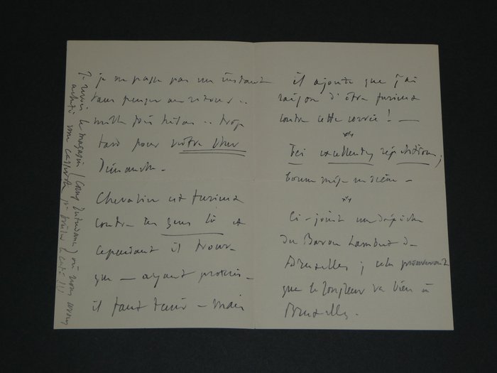 Jules Massenet - Lettre autographe signée de 4 pages, "J'en pleure..." - 1904