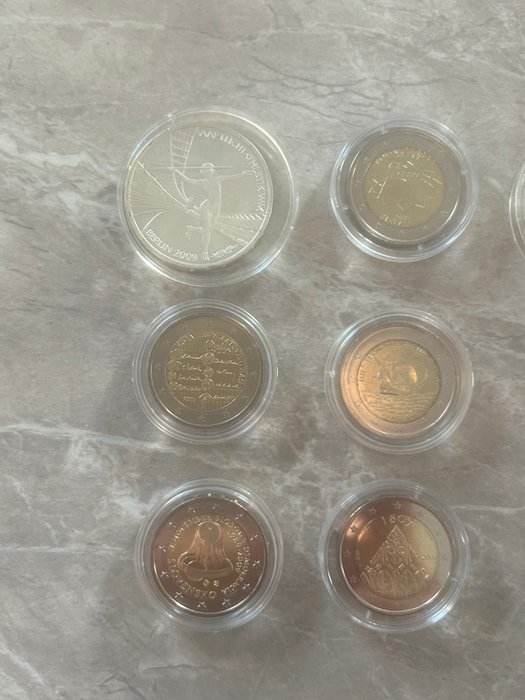 Europa. 2 Euro / 10 Euro Various Years (incl. 2 euro Finland "Enlargement of the EU") (9 coins)  (Ingen mindstepris)