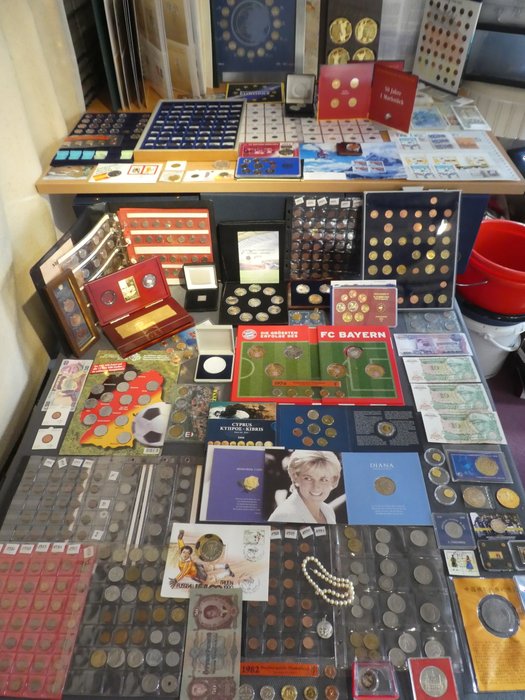 Verden. Collection of coins/banknote/medals/euro inkl. pp from old to modern (500 pieces)  (Ingen mindstepris)