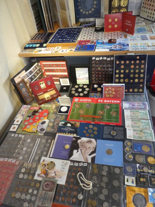 Verden. Collection of coins/banknote/medals/euro inkl. pp from old to modern (500 pieces)  (Ingen mindstepris)