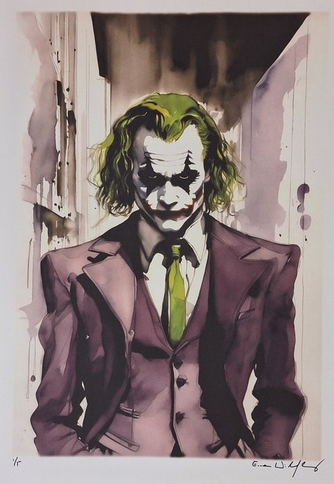 Joker - Heath Ledger - watercolor edition by Emma Wildfang - Large size