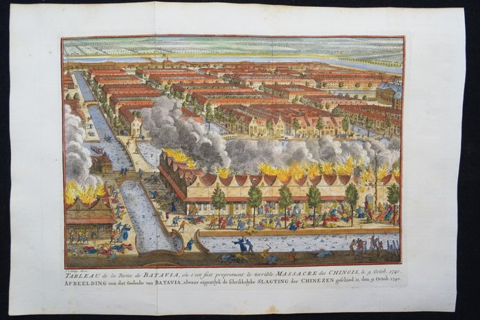 Asien - Indonesien / Jakarta / Batavia; J. van der Schley / De Hondt - Tableau de la Partie Batavia, ou s'est fait proprement le terrible Massacre des Chinois, le 9 Octob. - 1751-1760