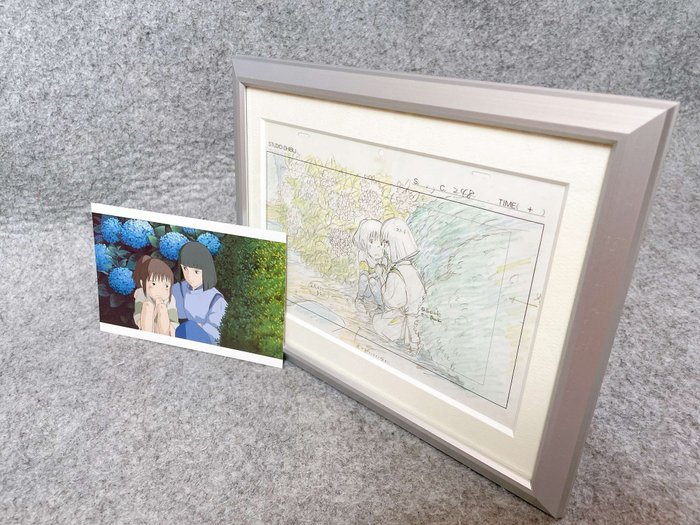 Hayao Miyazaki - 2 "Spirited Away" 千と千尋の神隠し Indrammede print af layouts - Studio Ghibli - 2008