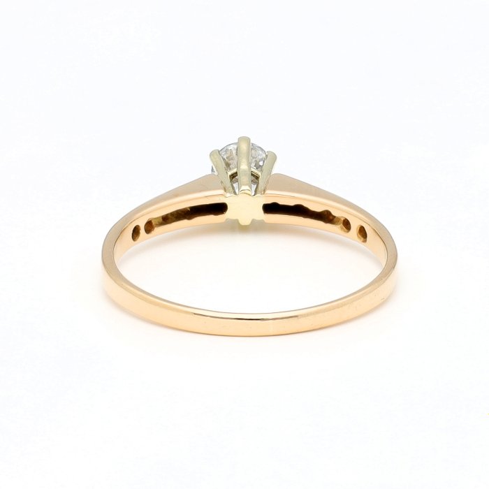 Ring - 18 kraat Gulguld Diamant (Natur)