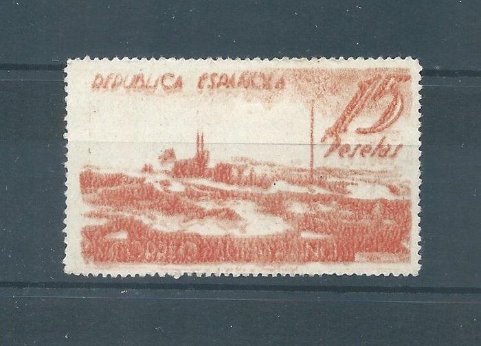 Spanien 1938 - Ubåd-trykfejl og farvefejl - Edifil Esp. nº 780ccb