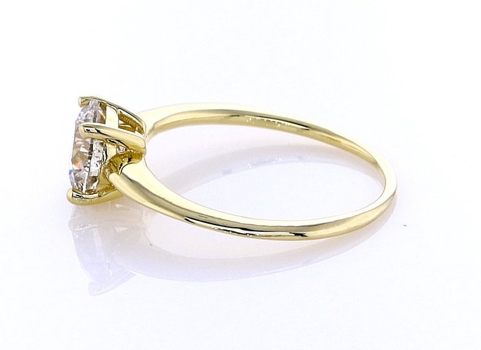 Ring - 14 karat Gulguld -  1.23ct. tw. Diamant (Naturfarvet)