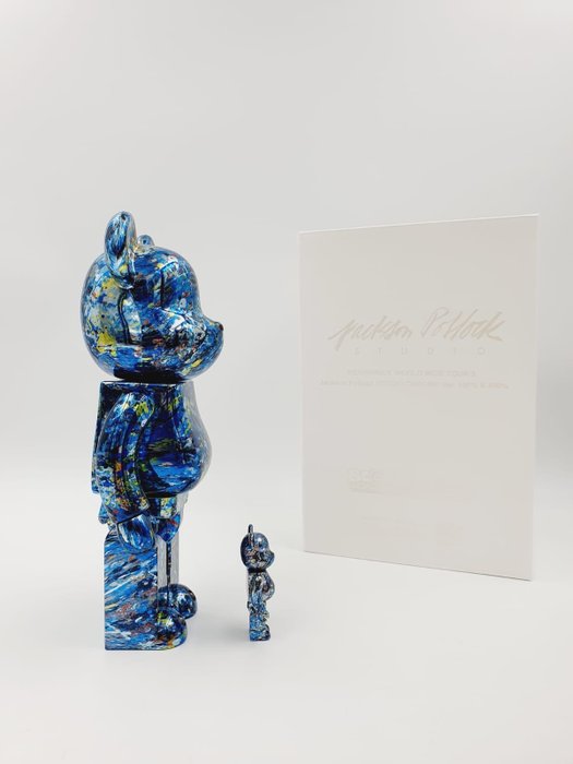 Medicom Toy - Be@rbrick 400% + 100% Jackson Pollock StudioChrome Bearbrick 2021