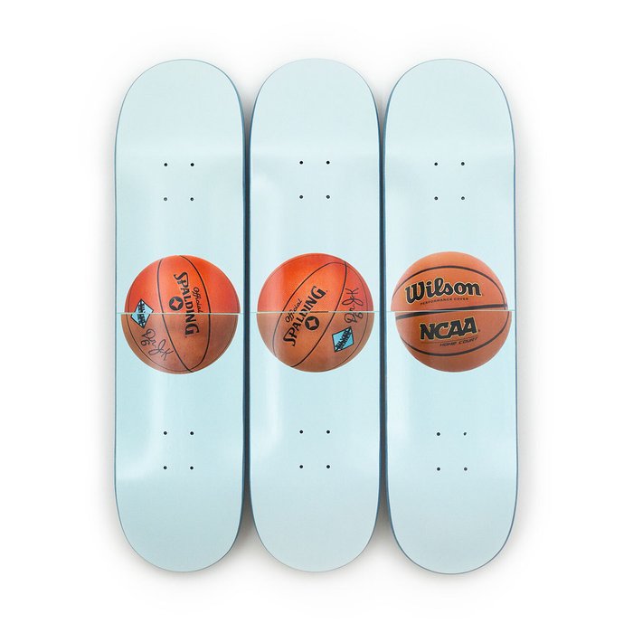 Jeff Koons x The SkateRoom - Three Ball 50/50 Tank (Two Spalding Dr. J Silver Series, Wilson Supershot) Skateboard