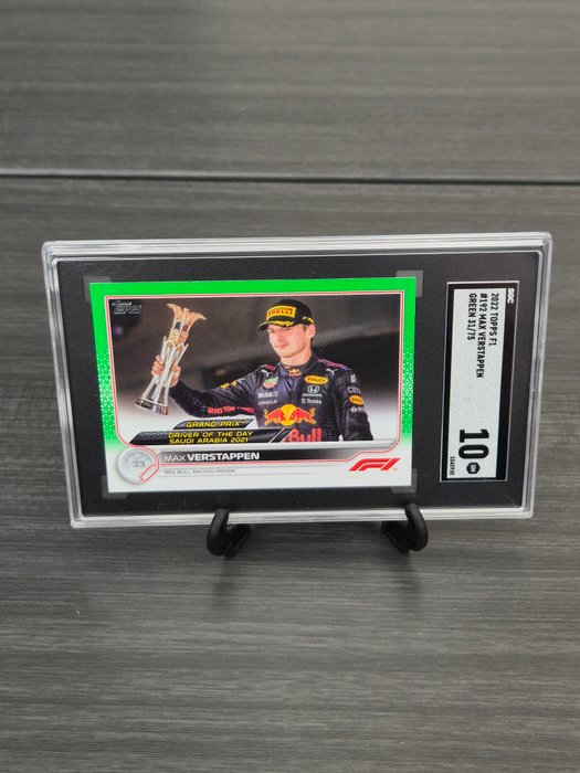 2022 Topps F1 Max Verstappen #192 Green /75 SGC 10 Graded card