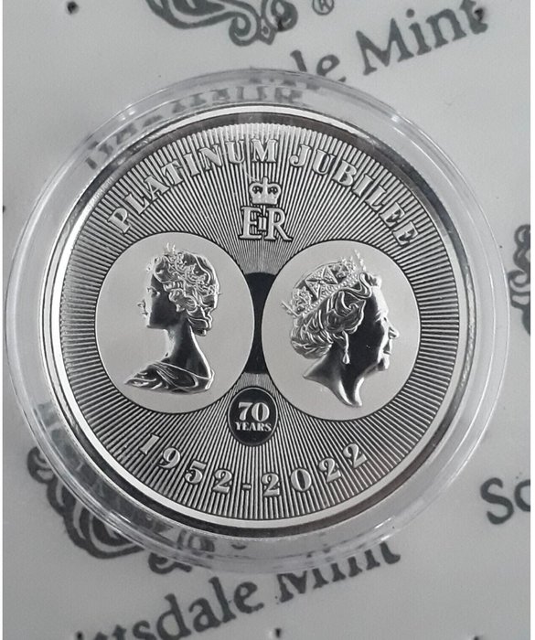 Cayman Islands (Britisk Oversøisk Territorie) 1 Dollar 2022 Queens Platinum Jubilee 1 Oz (999)  (Ingen mindstepris)