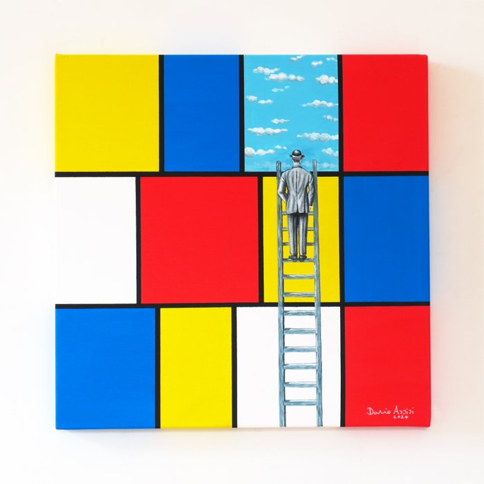 Dario Assisi - Magritte in the Mondrian world - A new world!