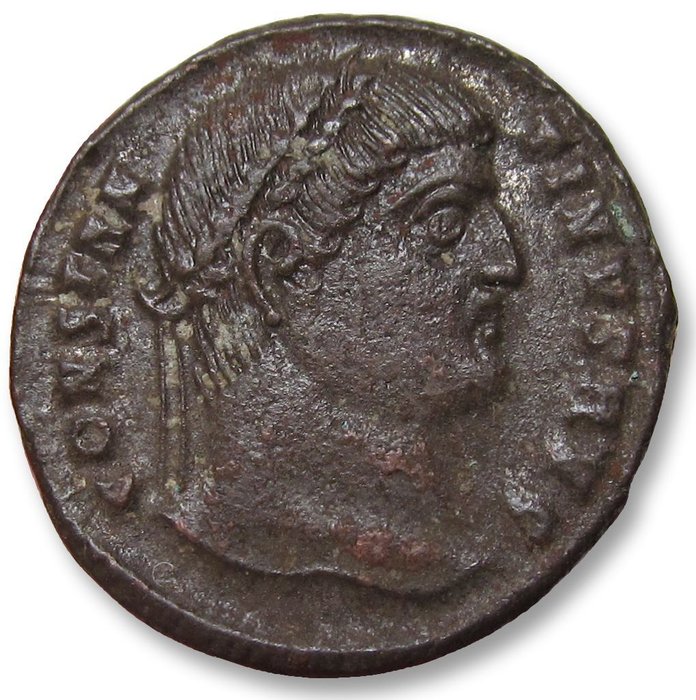 Romarriket Constantine I (AD 306-337) Follis Cyzicus mint 3rd officina 326-327 AD - mintmark •SMKΓ• - Ex CNG 2011