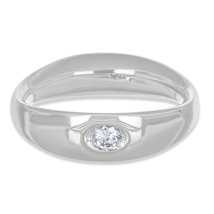 Ring - 18 kraat Hvidguld -  0.09ct. tw. Diamant (Natur)