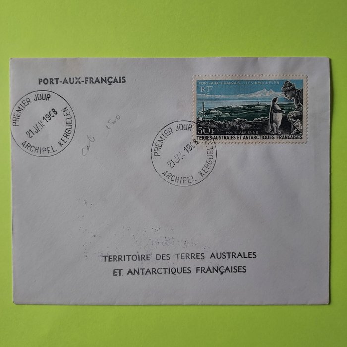 De franske sydlige territorier 1968 - fransk havn - yvert et tellier n ° 14 poste aerienne