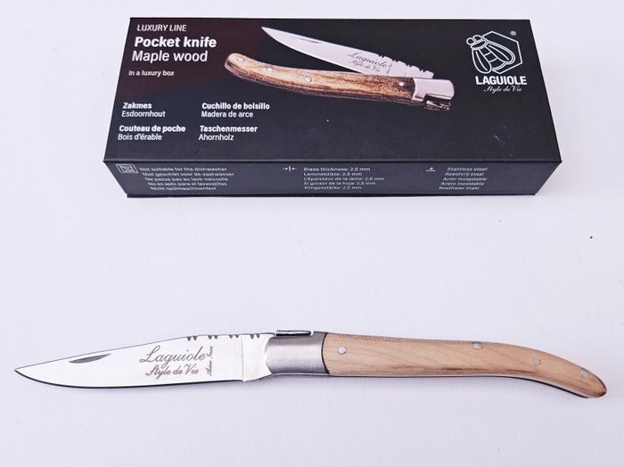 Laguiole - Pocket Knife - Maple Wood - style de - Lommekniv