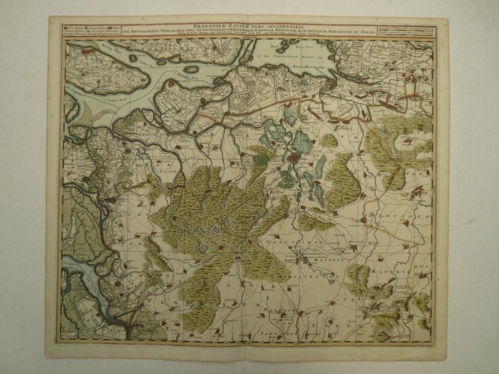 Europa - Holland / Breda / Bergen op Zoom / Willemstad / Oudenbosch; N. Visscher - Brabantiae Batavae pars occidentalis - 1681-1700